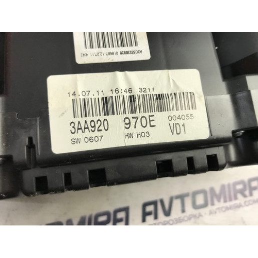 Панель приборов VW Volkswagen Passat B7 2010- 3AA920970E